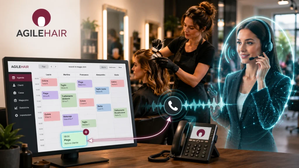 agilehair digalook-receptionist virtuale che risponde al cliente